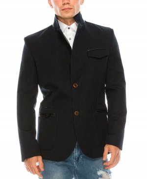 Мужская современная повседневная спортивная куртка с воротником-стойкой , синий RON TOMSON