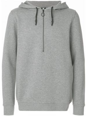 Пуловер с капюшоном и логотипом на спине Kappa. Цвет: серый
