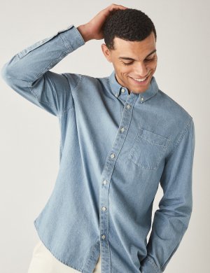 Джинсовая рубашка , светло-синий Marks & Spencer