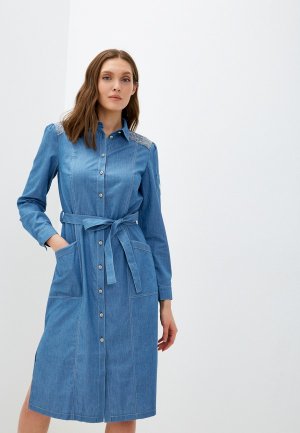Платье джинсовое Alexander Bogdanov. Цвет: голубой