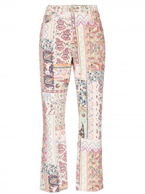 Patchwork-print straight leg jeans ETRO. Цвет: розовый