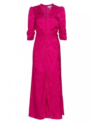 Платье миди Mitsu из шелкового жаккарда , цвет bright azalea Saloni