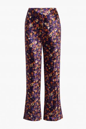 Paoli бархатные брюки прямого кроя с цветочным принтом , фиолетовый ANTIK BATIK
