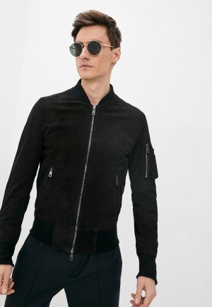 Куртка кожаная Giorgio Brato. Цвет: черный