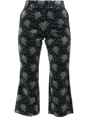 Бархатные укороченные брюки с принтом Comme Des Garçons Pre-Owned. Цвет: серый