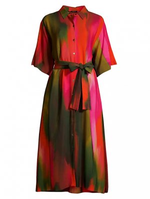 Платье-рубашка миди с градиентом , цвет paprika Natori