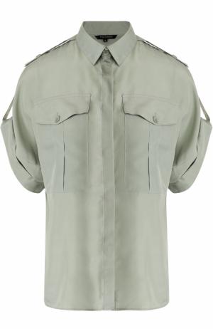 Шелковая блуза с укороченным рукавом Tara Jarmon. Цвет: зеленый