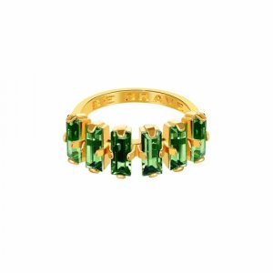 Кольцо , кристаллы Swarovski, размер 16.5, зеленый Phenomenal Studio. Цвет: зеленый