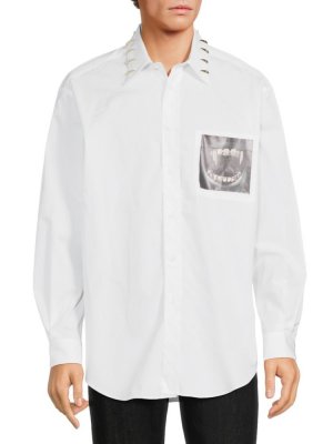Рубашка с графическим декором , цвет Optical White Roberto Cavalli