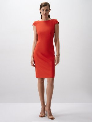 Платье-футляр с короткими рукавами Charuel. Цвет: оранжевый