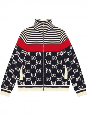 Куртка с узором GG Gucci. Цвет: синий