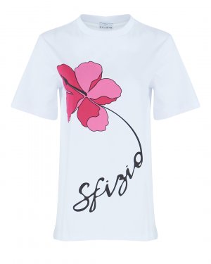 Хлопковая футболка Sfizio. Цвет: белый+принт
