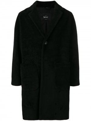 Однобортное пальто Hevo. Цвет: черный