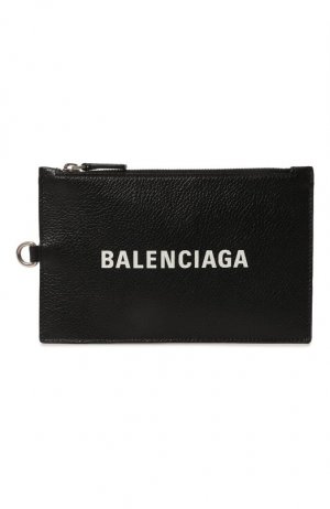 Кожаный футляр для документов Balenciaga. Цвет: чёрный
