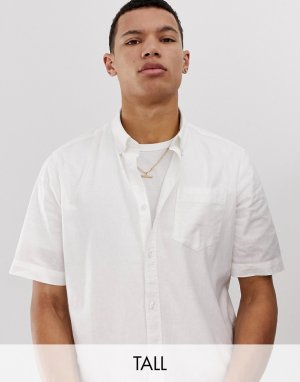 Льняная рубашка с короткими рукавами Tall-Белый French Connection