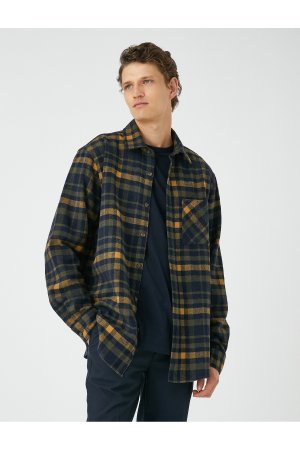 Рубашка Lumberjack с классическим воротником, длинными рукавами и карманами на пуговицах , темно-синий Koton