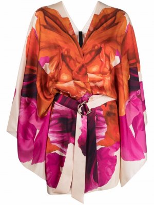 Блузка Cosmopolitan с поясом Maria Lucia Hohan. Цвет: оранжевый