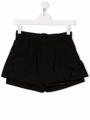 Расклешенная юбка-шорты TWINSET Kids. Цвет: черный