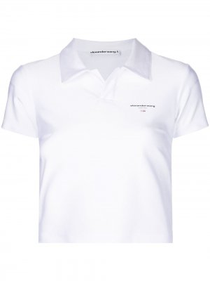 Рубашка поло с логотипом Alexander Wang. Цвет: 100 белый