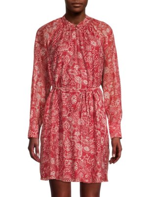 Платье-рубашка с длинными рукавами Labyrinth , цвет Labrynth Red Clay Combo Rebecca Taylor