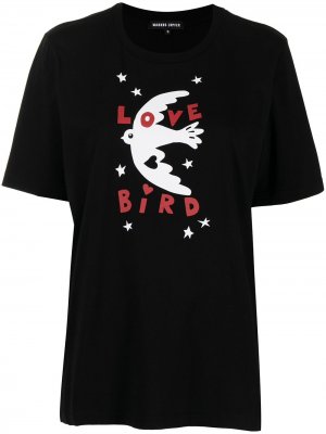 Футболка Love Birds с принтом Markus Lupfer. Цвет: черный