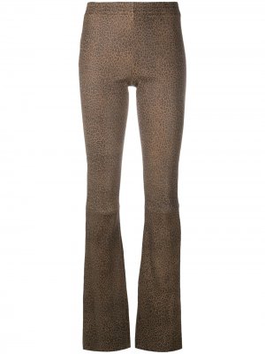 Расклешенные брюки с леопардовым принтом Drome. Цвет: коричневый