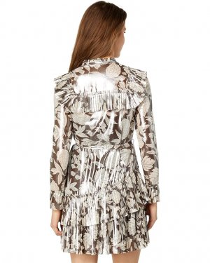 Платье Alyvia Ruffle Detail Mini Shirtdress, темно-коричневый Ted Baker