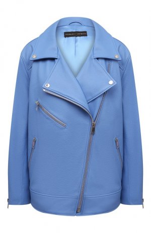 Кожаная куртка Maslov. Цвет: голубой