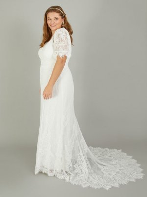 Свадебное платье макси с кружевом шантильи Elizabeth, цвет слоновой кости Monsoon