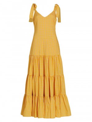 Ярусное платье макси Arianna, желтый CAROLINE CONSTAS
