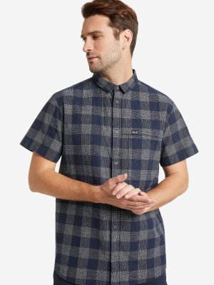 Рубашка с коротким рукавом мужская Highlands, Синий, размер 58 Jack Wolfskin. Цвет: синий
