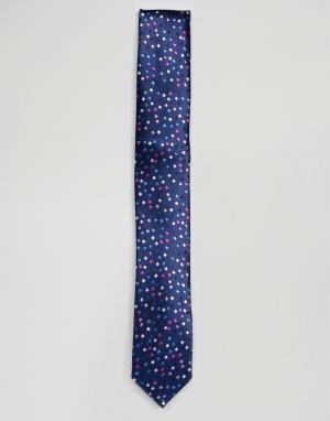 Темно-синий галстук с принтом конфетти New Look. Цвет: темно-синий