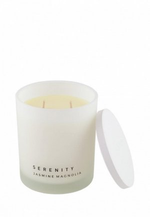 Свеча ароматическая Aroma Doma Serenity Жасмин и магнолия 8,8х8,8х10 см. Цвет: белый