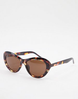 Коричневые солнцезащитные очки с черепаховой оправой «кошачий глаз» -Коричневый цвет AJ Morgan