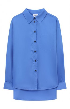 Хлопковая блузка Unlabel. Цвет: голубой