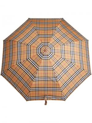 Зонт в клетку Vintage Check Burberry. Цвет: желтый