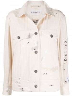 Джинсовая куртка с принтом из коллаборации Lanvin GALLERY DEPT.. Цвет: бежевый