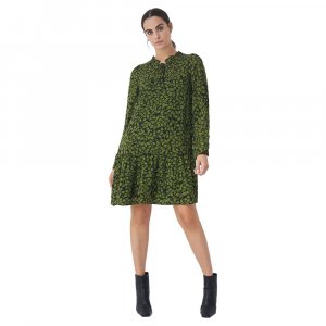 Короткое платье 125371-504 / Floral Print Dress With Collar Long Sleeve, зеленый Salsa Jeans