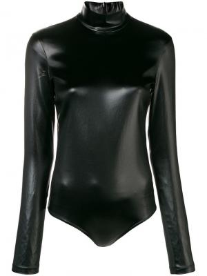 Трикотажное боди с покрытием Givenchy. Цвет: черный