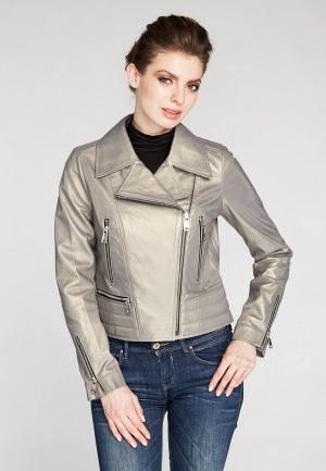 Куртка кожаная Mondial. Цвет: серый