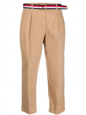 Укороченные брюки с полосками Tommy Hilfiger. Цвет: нейтральные цвета