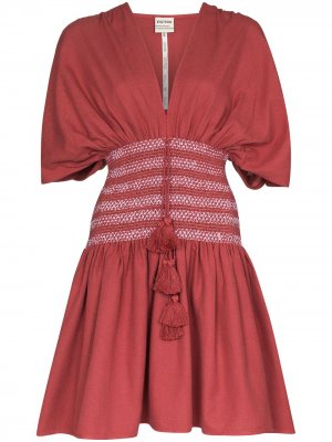 Платье мини Sara с V-образным вырезом ESCVDO. Цвет: розовый