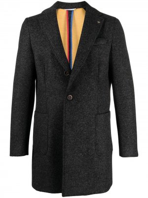 Однобортное пальто из джерси Manuel Ritz. Цвет: серый