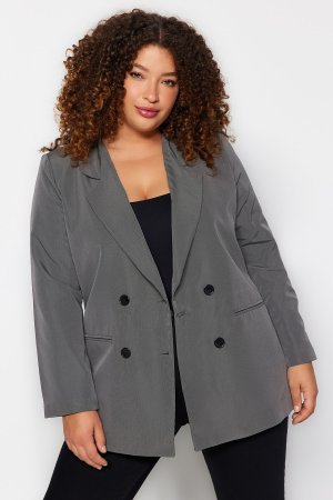 Куртка больших размеров – оверсайз , серый Trendyol