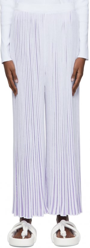 Бело-пурпурные брюки для отдыха из вискозы MM6 Maison Margiela