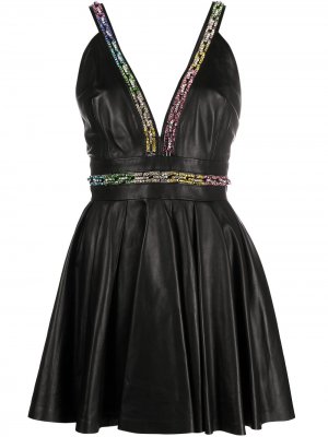 Короткое платье с кристаллами Philipp Plein. Цвет: черный