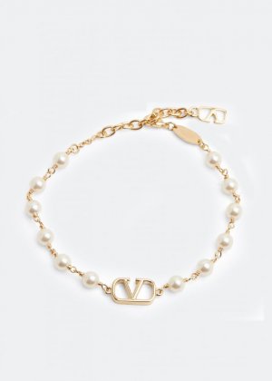 Браслет VALENTINO GARAVANI VLogo Signature pearl bracelet, золотой