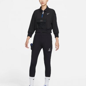 Свитшот-поло Sportswear City Utility Women's Loose French Terry Lapel, черный Nike
