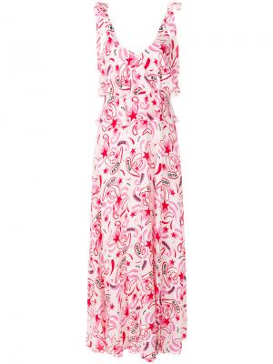 Платье макси с принтом без рукавов Dondup. Цвет: розовый и фиолетовый