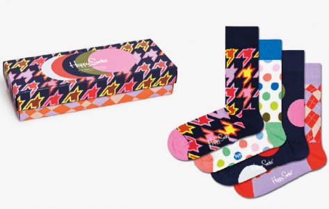 Носки 4-Pack Dot Socks Gift Set XDOT09 Happy